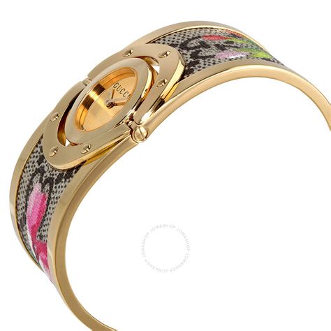 gucci twirl blooms gold plated ladies watch|Gucci twirl watches for women.